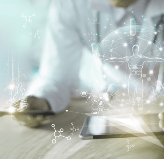 Professional accessing Citeline's Clinical products and solutions on a digital device.