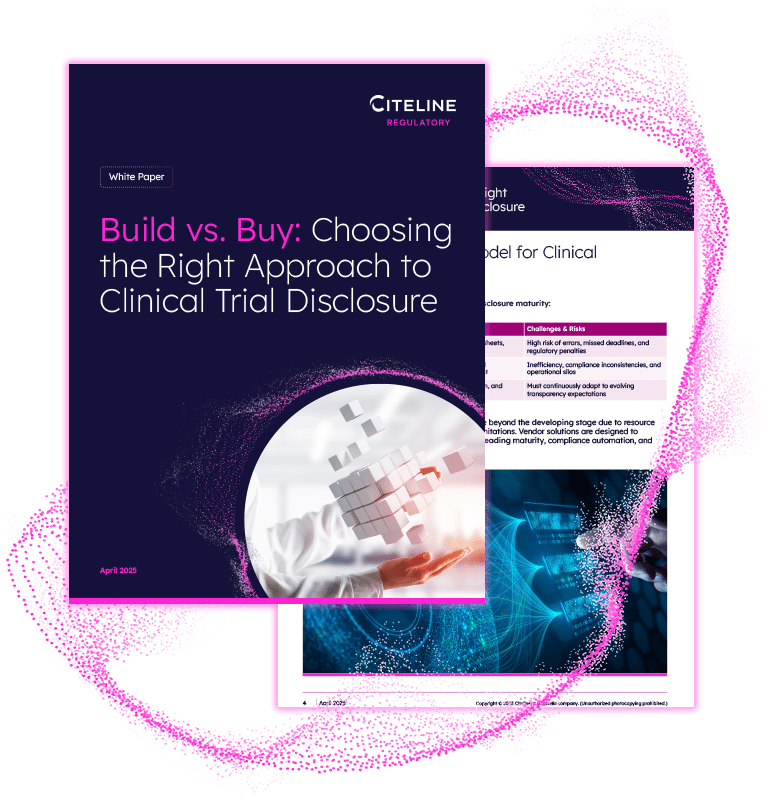 PDF preview Build vs Buy: Choosing the Right Approach to Clinical Trial Disclosure white paper.
