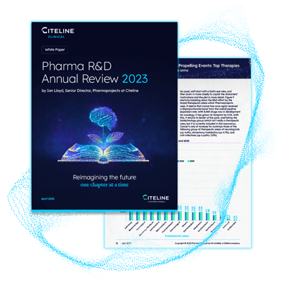 PDF preview of the Pharma R&D Annual Review 2023 white paper available for download.