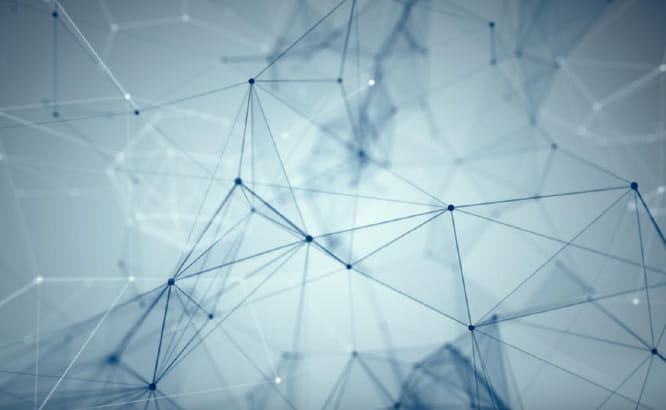 Digital network of  dots and lines visualizing Citeline's product suite integrations through the preferred partner network.