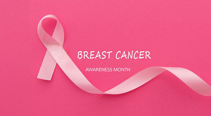 Pink ribbon for Breast Cancer Awareness Month