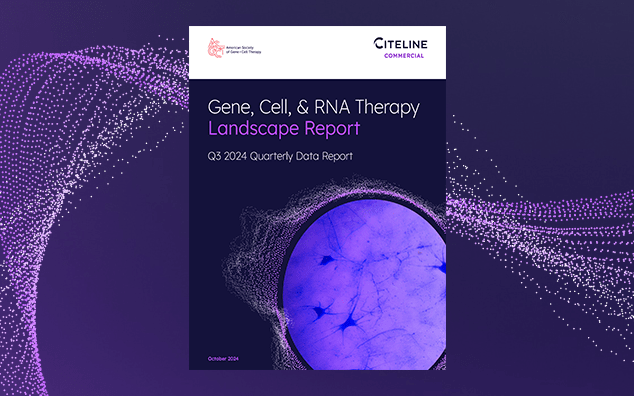 Report cover for the Q3 2024 Gene, Cell, & RNA Therapy Landscape Report 
