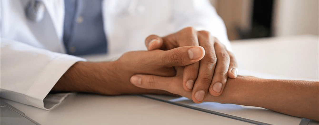 Friendly Doctor His Patient Holding Hands