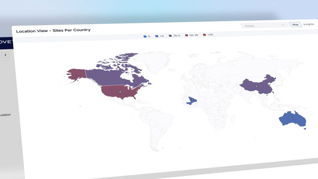 Video preview of the Site Compare dashboard within Trialtrove.